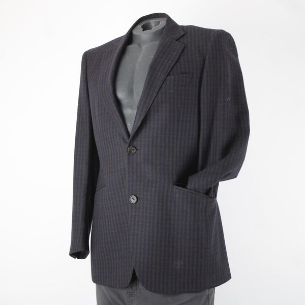 Wilkes Bashford Etro Spa Sz 48 Navy Blue Brown Pockets 100% Lana Wool Blazer