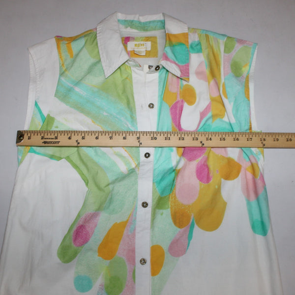 Maeve Dress NEW $158 Sz XS Mint Green White Multi Buttons Collared 100% Rayon