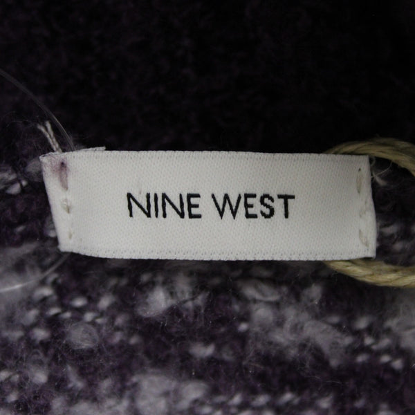 Nine West NEW Purple White Striped Boucle Topper Polyester Wrap Cape Sweater