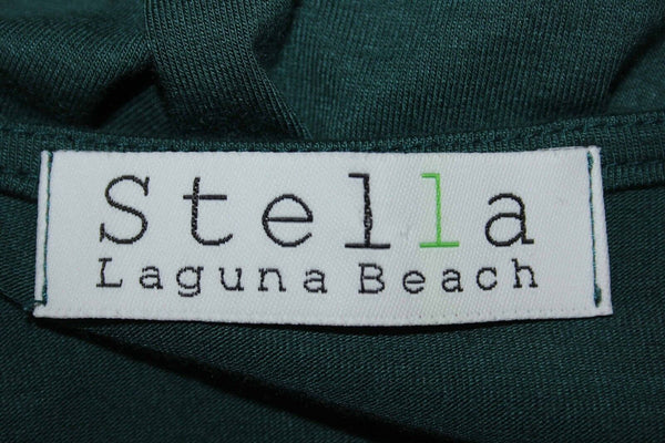 Stella Laguna Beach Sz S Teal Green Asymmetric Hem Rayon Spandex Knit Top