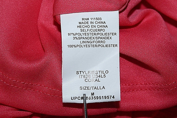Lily Rose M Coral Black Textured Vegan Leather Belt Spandex Polyester Dress