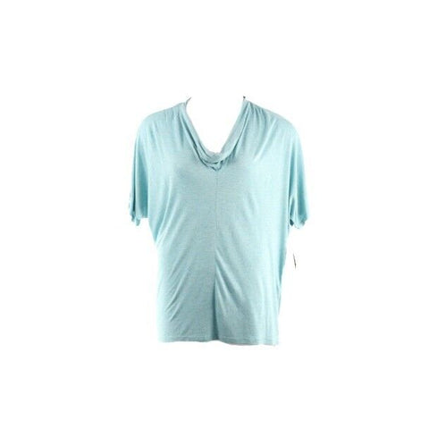 Liz Claiborne NEW $36 Sz XL Blue Lagoon Heather Gold Shimmer Rayon Blend Top