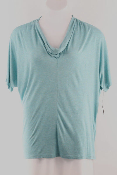 Liz Claiborne NEW $36 Sz XL Blue Lagoon Heather Gold Shimmer Rayon Blend Top