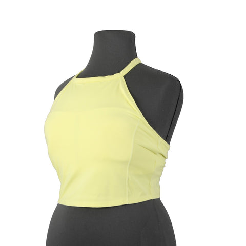 Calvin Klein Performance NEW $49 Sz XL Lem Lime Green Cage Back Poly Spandex Top