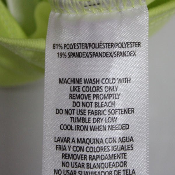 Calvin Klein Performance NEW $49 Sz XL Lem Lime Green Cage Back Poly Spandex Top