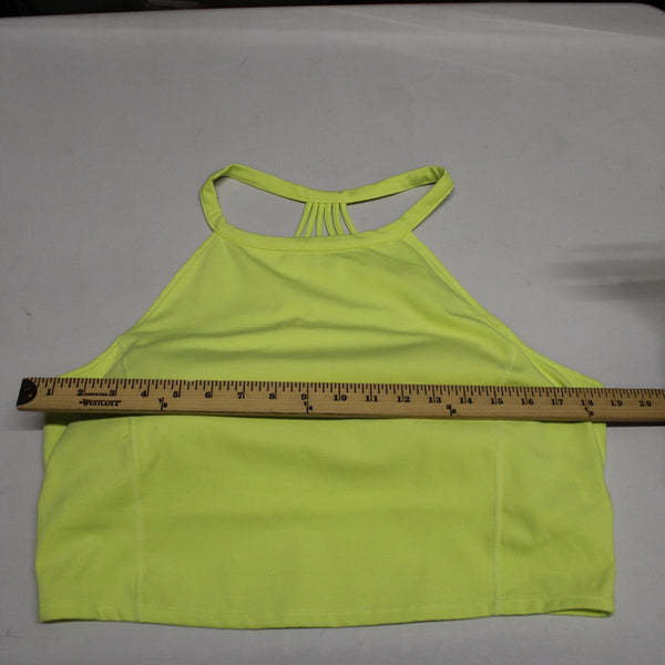 Calvin Klein Performance NEW $49 Sz XL Lem Lime Green Cage Back Poly Spandex Top