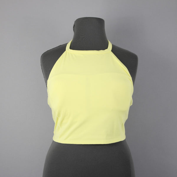 Calvin Klein Performance NEW $49 Sz XL Lem Lime Green Cage Back Poly Spandex Top