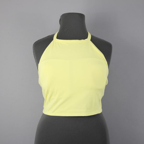 Calvin Klein Performance NEW $49 Sz XL Lem Lime Green Cage Back Poly Spandex Top