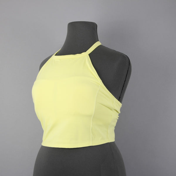 Calvin Klein Performance NEW $49 Sz XL Lem Lime Green Cage Back Poly Spandex Top