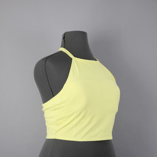 Calvin Klein Performance NEW $49 Sz XL Lem Lime Green Cage Back Poly Spandex Top