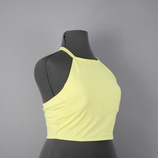 Calvin Klein Performance NEW $49 Sz XL Lem Lime Green Cage Back Poly Spandex Top
