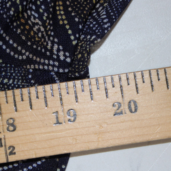 Johnny Was Top Sz L Navy Blue Multi Color Sheer Floral Nylon Spandex Top