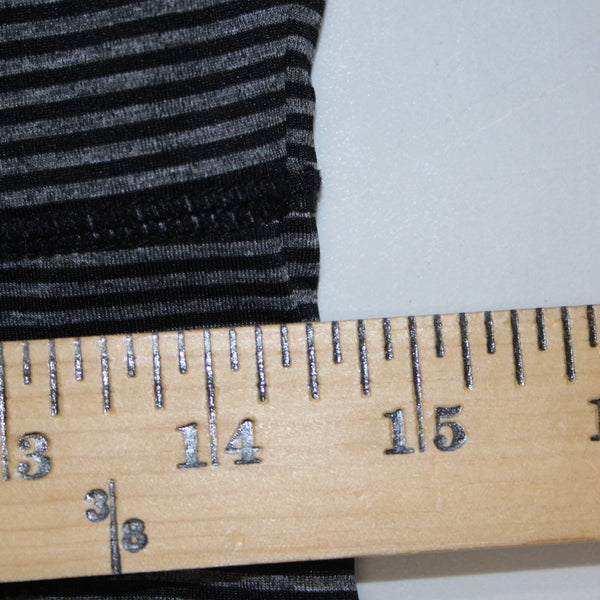 Soybu Sz M Black Gray Striped Built In Bra Strappy Racer Back Poly Spandex Dress
