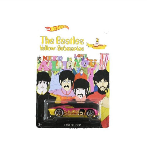 Mattel 2015 Hot Wheels The Beatles Yellow Submarine Fast Felion 5/6