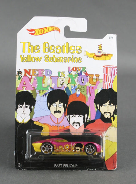 Mattel 2015 Hot Wheels The Beatles Yellow Submarine Fast Felion 5/6