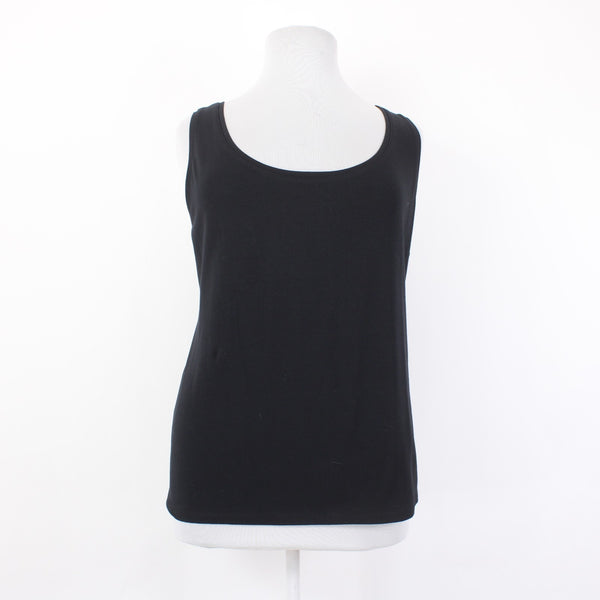 Nic Zoe Top NEW $48 Sz 2X Black Round Neck Sleeveless Cotton Spandex Tank Top