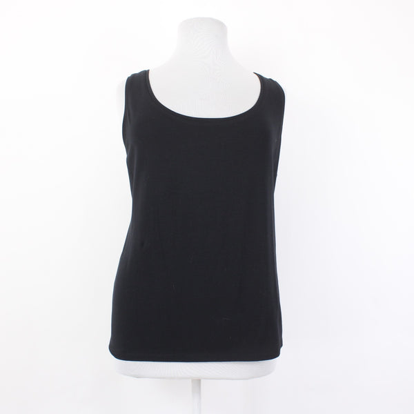 Nic Zoe Top NEW $48 Sz 2X Black Round Neck Sleeveless Cotton Spandex Tank Top