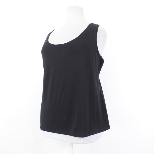 Nic Zoe Top NEW $48 Sz 2X Black Round Neck Sleeveless Cotton Spandex Tank Top