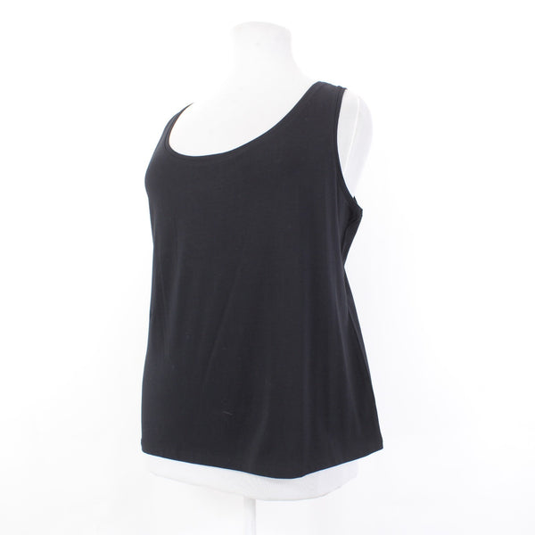 Nic Zoe Top NEW $48 Sz 2X Black Round Neck Sleeveless Cotton Spandex Tank Top