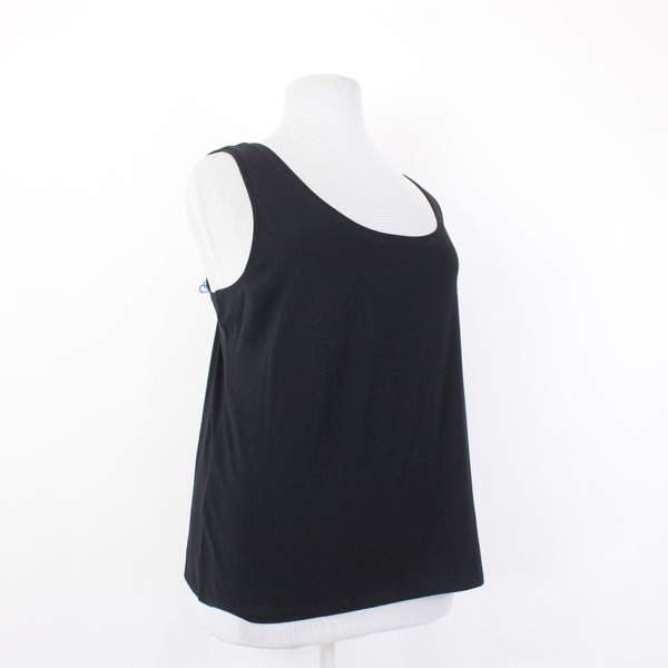 Nic Zoe Top NEW $48 Sz 2X Black Round Neck Sleeveless Cotton Spandex Tank Top
