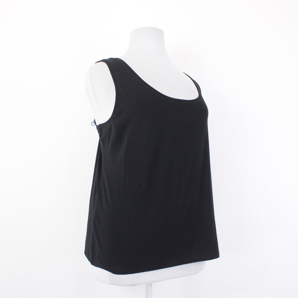 Nic Zoe Top NEW $48 Sz 2X Black Round Neck Sleeveless Cotton Spandex Tank Top