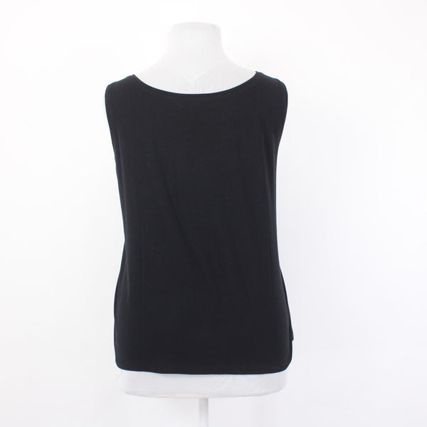 Nic Zoe Top NEW $48 Sz 2X Black Round Neck Sleeveless Cotton Spandex Tank Top