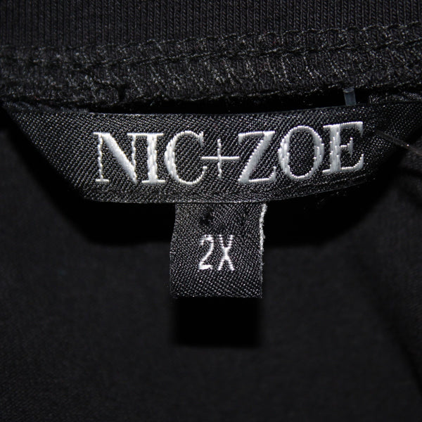 Nic Zoe Top NEW $48 Sz 2X Black Round Neck Sleeveless Cotton Spandex Tank Top