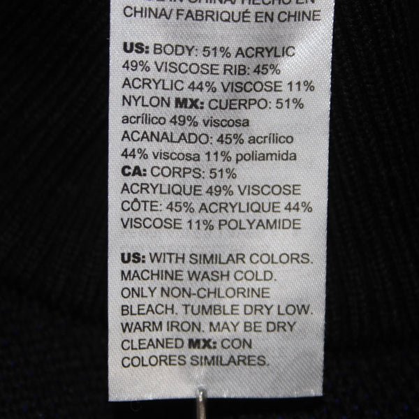 Chicos Sweater NEW $109 Sz XXS Black Royal Poncho Mock Neck Acrylic Viscose