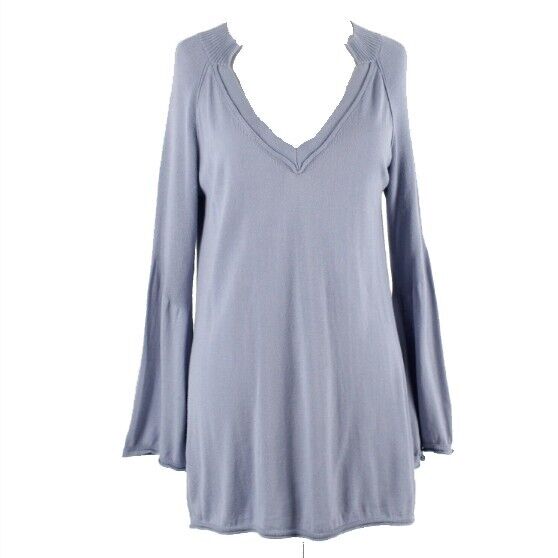 CAbi Sz XS Lavender Bell Sleeve V Neck Cotton Viscose Knit Top