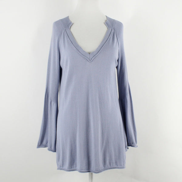 CAbi Sz XS Lavender Bell Sleeve V Neck Cotton Viscose Knit Top