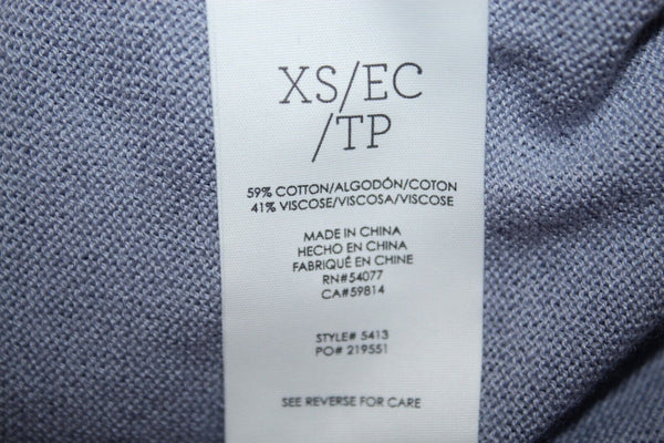 CAbi Sz XS Lavender Bell Sleeve V Neck Cotton Viscose Knit Top