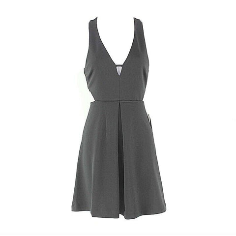 Express NEW $70 Sz 0 Black Poly Blend Waist Cut Out Racerback Dress