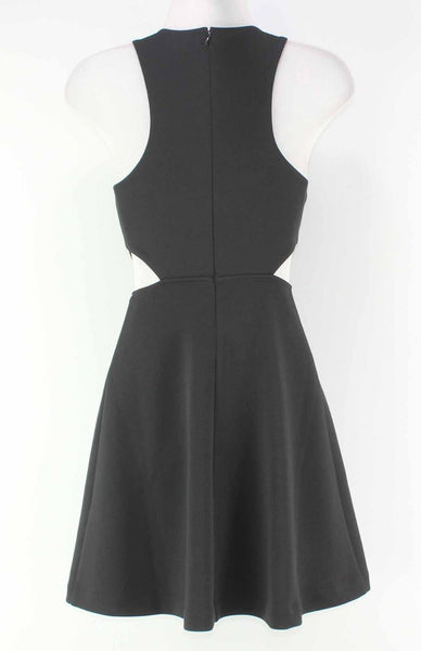 Express NEW $70 Sz 0 Black Poly Blend Waist Cut Out Racerback Dress