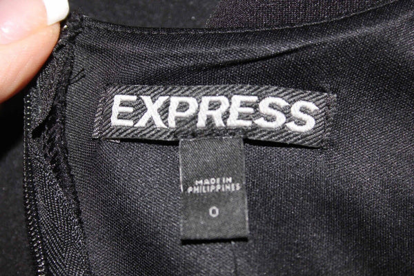 Express NEW $70 Sz 0 Black Poly Blend Waist Cut Out Racerback Dress