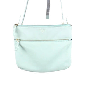 Fossil 11 x 10 x 2 Mint Green Inner Outer Pockets Adj Strap Leather Purse