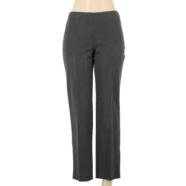 Talbots Heritage NEW Sz 4P Medium Charcoal Gray Flat Front Poly Rayon Blend Pant