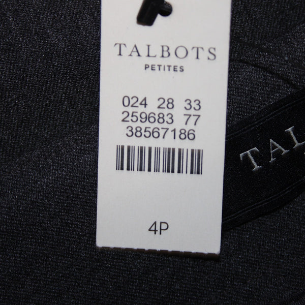 Talbots Heritage NEW Sz 4P Medium Charcoal Gray Flat Front Poly Rayon Blend Pant