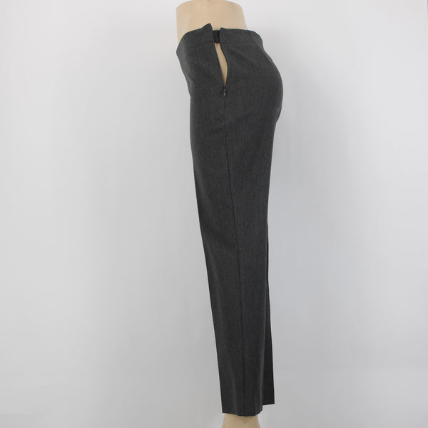 Talbots Heritage NEW Sz 4P Medium Charcoal Gray Flat Front Poly Rayon Blend Pant
