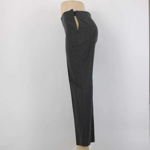 Talbots Heritage NEW Sz 4P Medium Charcoal Gray Flat Front Poly Rayon Blend Pant