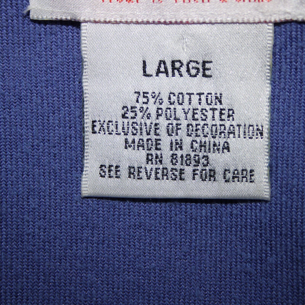 Quacker Factory Sz L Royal Blue Sequin Velour 3/4 Sleeve Cotton Poly Sweater