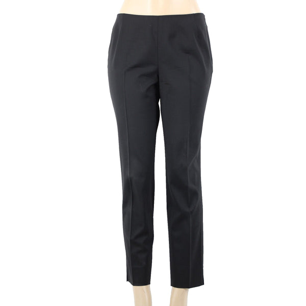 Lafayette 148 Stanton Sz 4 x 27 Black Side Zip Virgin Wool Elastane Pant