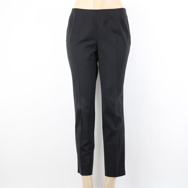Lafayette 148 Stanton Sz 4 x 27 Black Side Zip Virgin Wool Elastane Pant