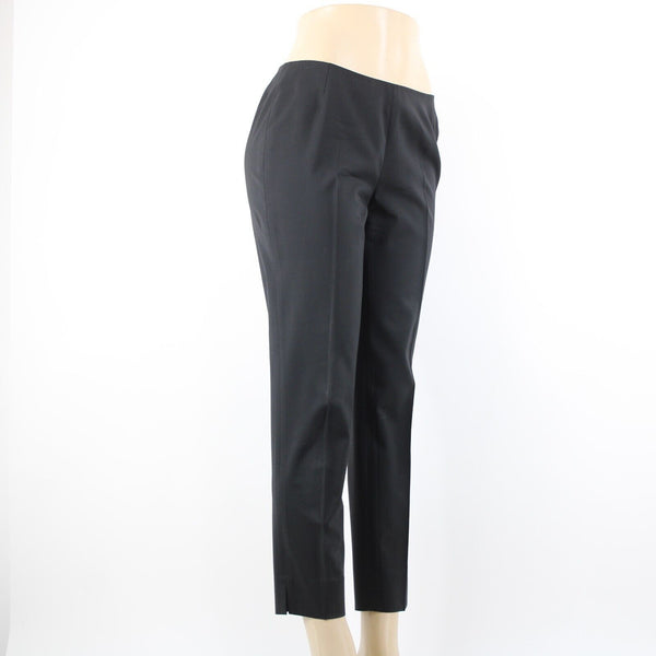 Lafayette 148 Stanton Sz 4 x 27 Black Side Zip Virgin Wool Elastane Pant