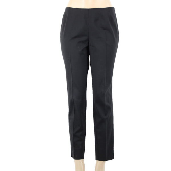 Lafayette 148 Stanton Sz 4 x 27 Black Side Zip Virgin Wool Elastane Pant