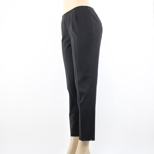 Lafayette 148 Stanton Sz 4 x 27 Black Side Zip Virgin Wool Elastane Pant