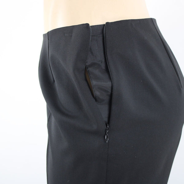 Lafayette 148 Stanton Sz 4 x 27 Black Side Zip Virgin Wool Elastane Pant