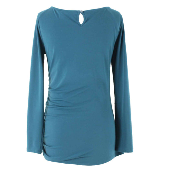 Banana Republic Sz S Teal Side Ruched Polyester Spandex Knit Top