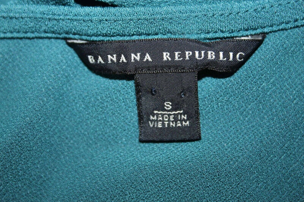Banana Republic Sz S Teal Side Ruched Polyester Spandex Knit Top