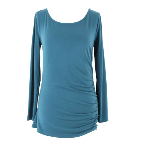 Banana Republic Sz S Teal Side Ruched Polyester Spandex Knit Top