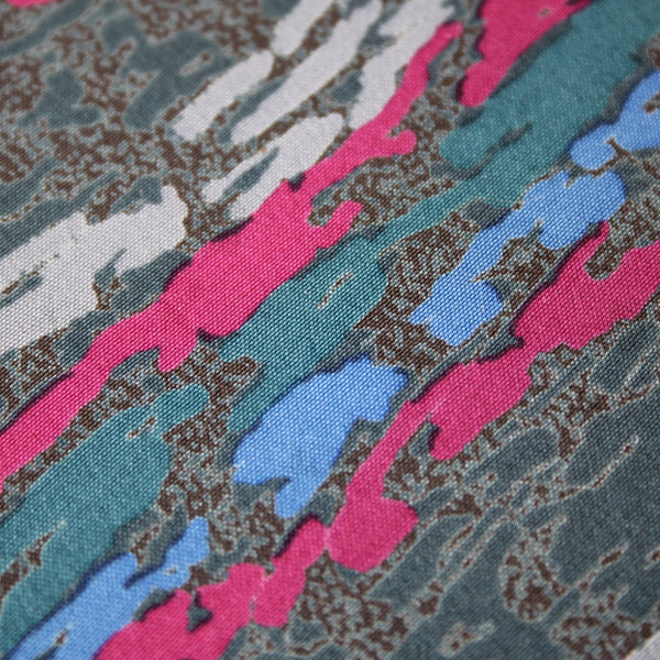 Missoni Tie 58" x  3" Charcoal Gray Magenta Pink Royal Blue Teal 100% Silk Tie